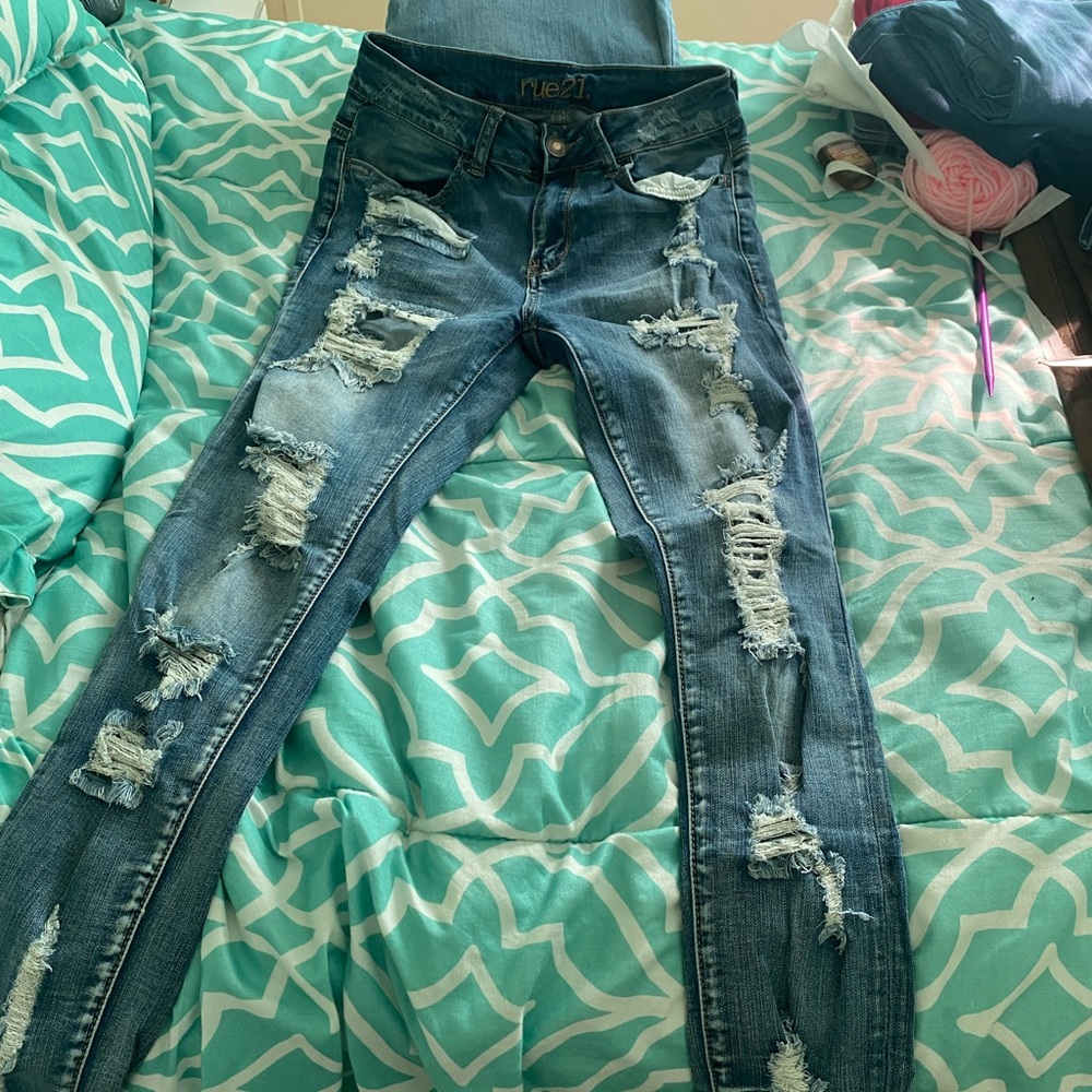 distressed jeans